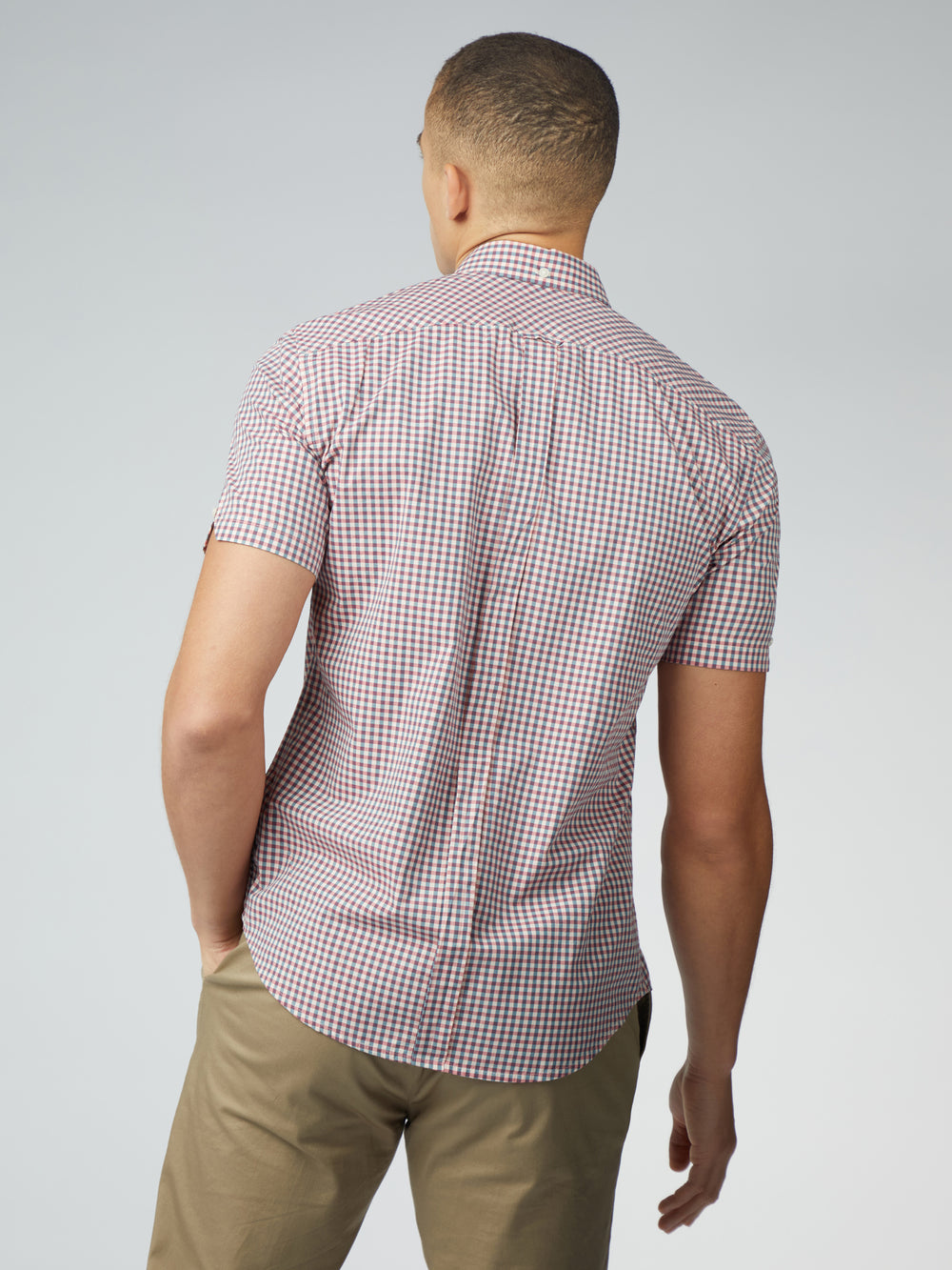 Ben Sherman Signature Short Sleeve Gingham Gömlek Kırmızı Beyaz | 3756-RMXGU