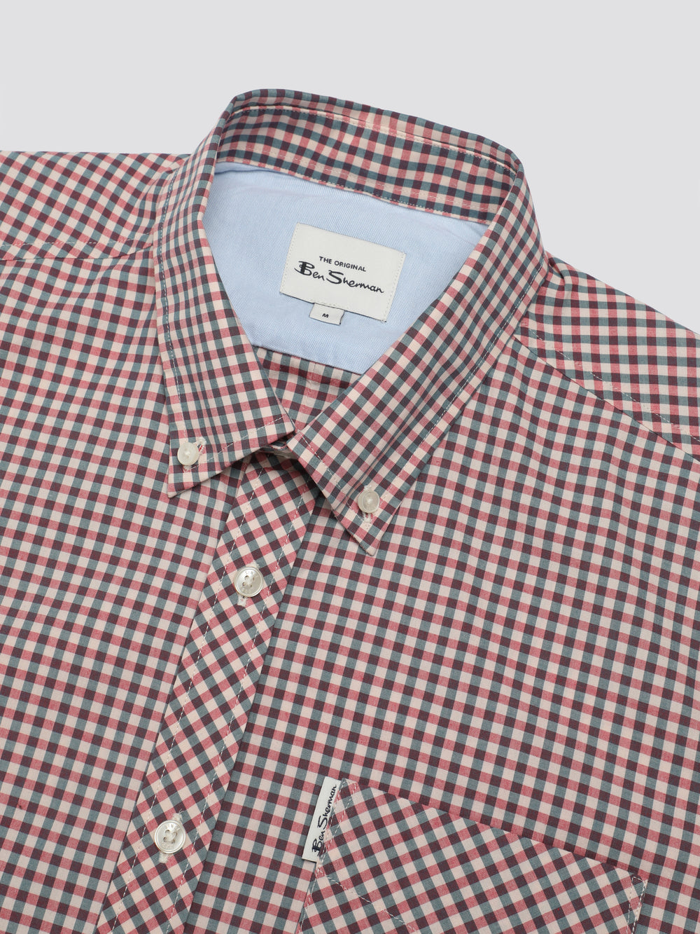 Ben Sherman Signature Short Sleeve Gingham Gömlek Kırmızı Beyaz | 3756-RMXGU