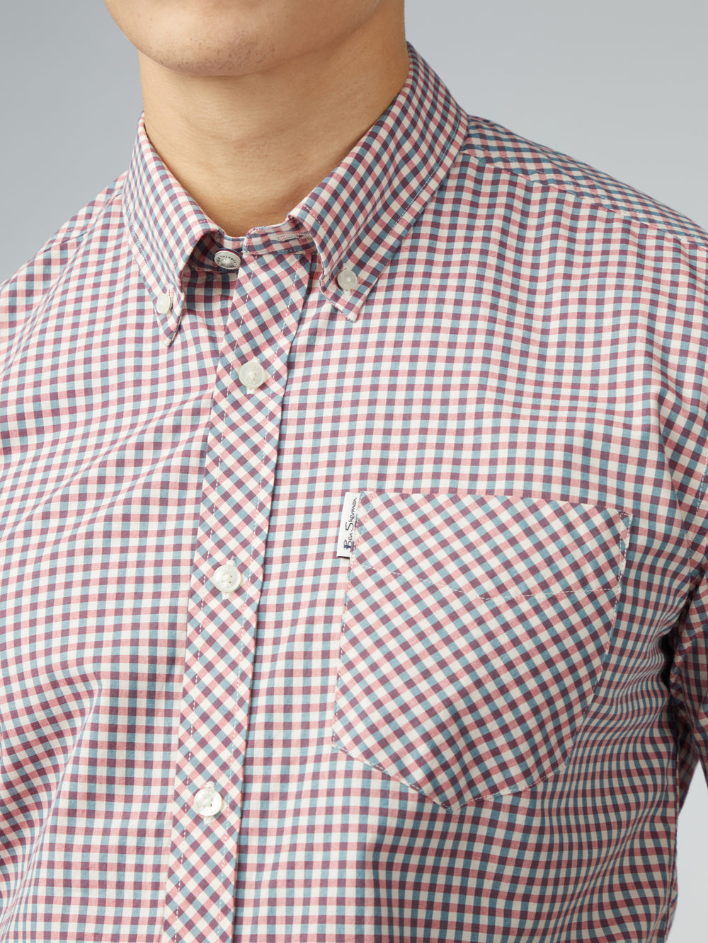 Ben Sherman Signature Short Sleeve Gingham Gömlek Kırmızı Beyaz | 3756-RMXGU