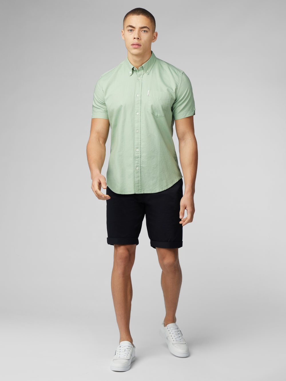 Ben Sherman Signature Short Sleeve Oxford Gömlek Yeşil | 2049-EUYQP