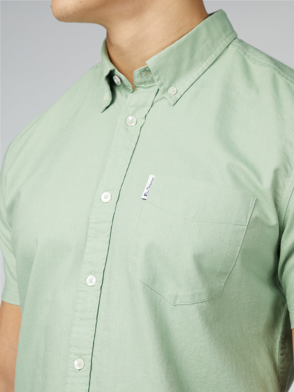 Ben Sherman Signature Short Sleeve Oxford Gömlek Yeşil | 2049-EUYQP