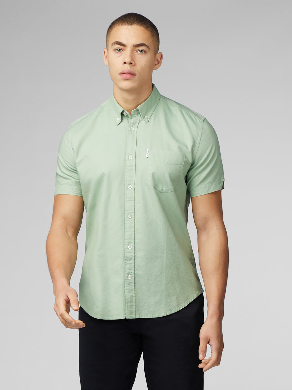 Ben Sherman Signature Short Sleeve Oxford Gömlek Yeşil | 2049-EUYQP