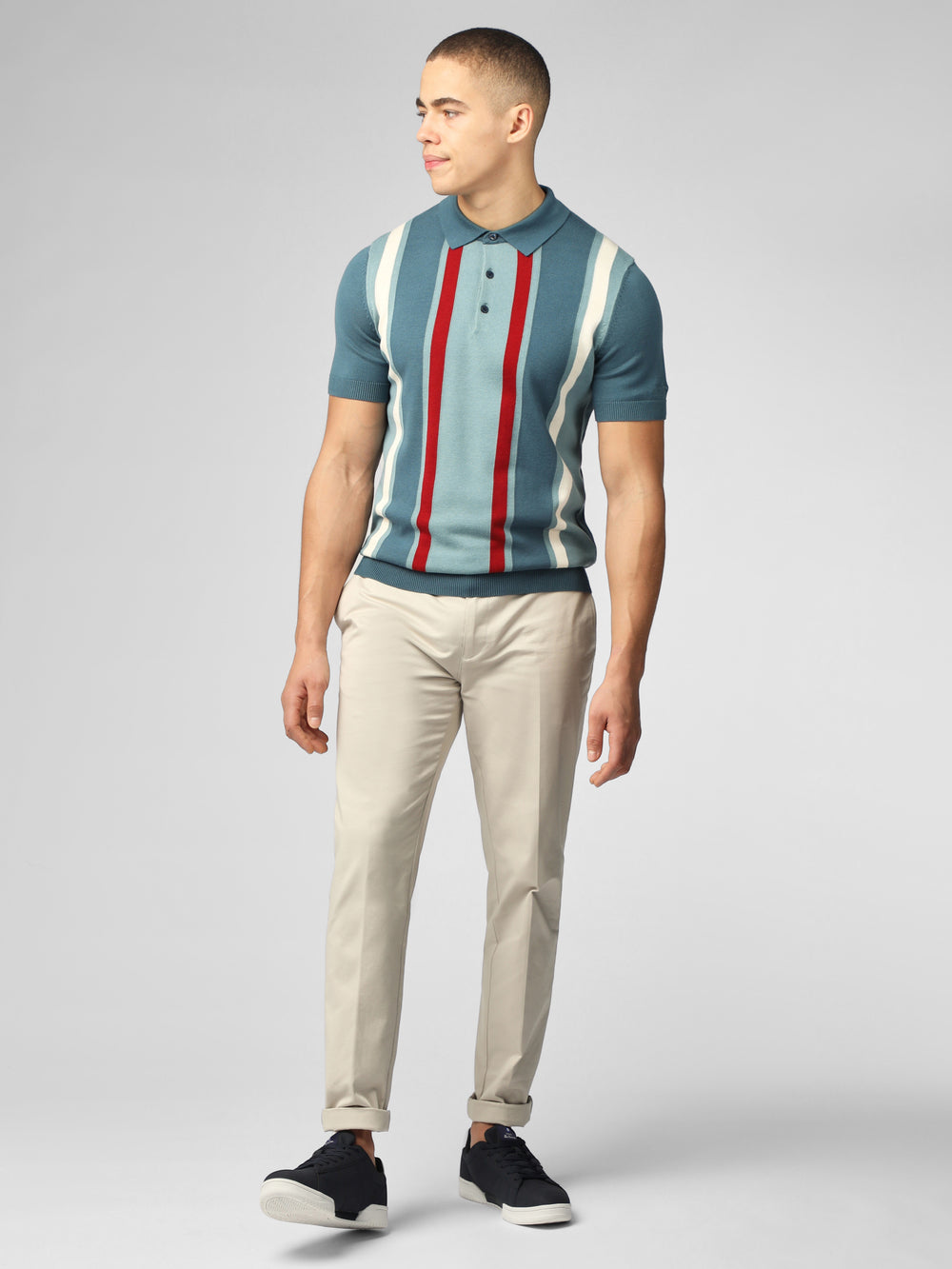 Ben Sherman Signature Vertical Stripe Polo Triko Turkuaz | 7609-LIDMZ