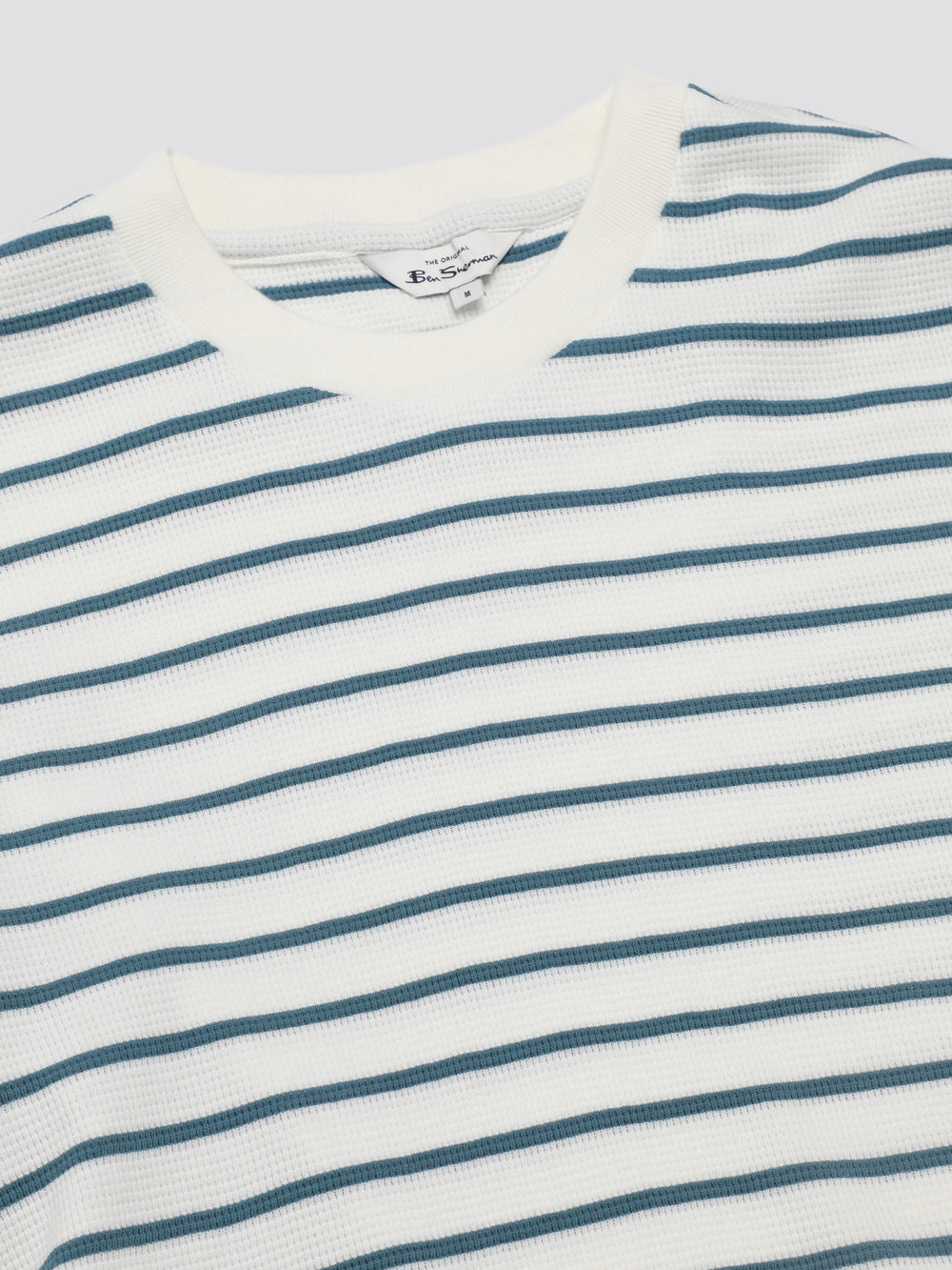 Ben Sherman Signature Waffle Stripe Tişört Beyaz | 5097-MXJBE