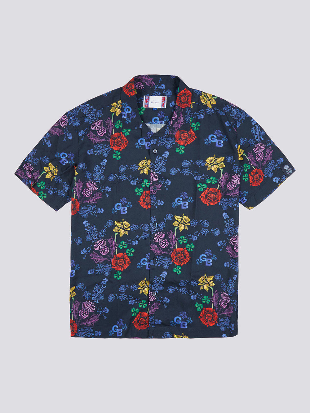 Ben Sherman Team GB Floral Gömlek Lacivert | 6015-SODLZ