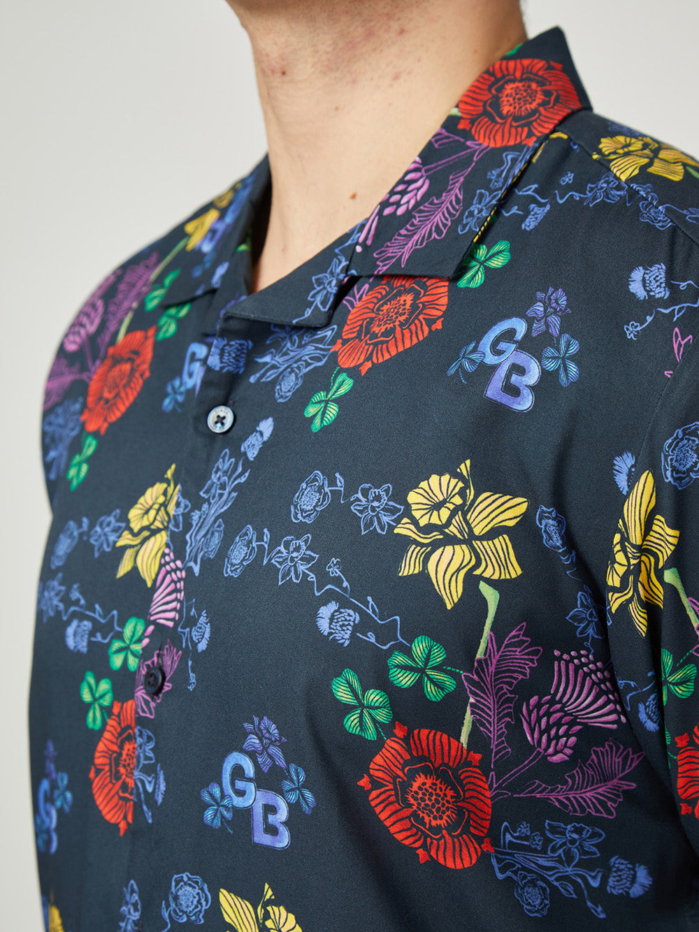 Ben Sherman Team GB Floral Gömlek Lacivert | 6015-SODLZ