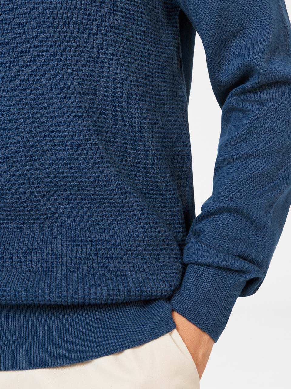 Ben Sherman Textured Crewneck Triko Indigo | 9547-ALVND