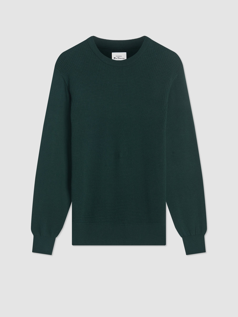 Ben Sherman Textured Crewneck Triko Koyu Yeşil | 5647-BROUP