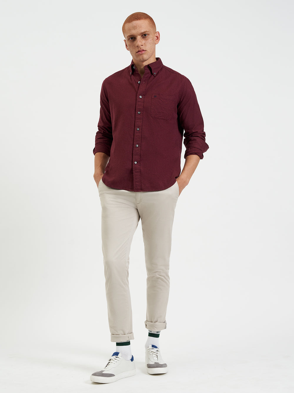 Ben Sherman Uniform Flannel Gömlek Bordo Lacivert Bej Rengi | 7683-AYFCD